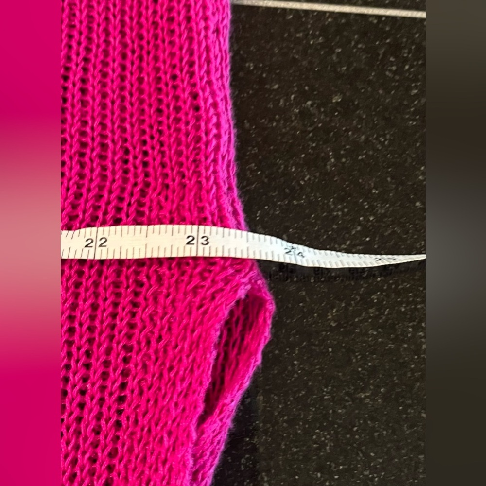 Eileen Fisher 100% Organic Linen Open Knit Sweater-side Slits- -berry- sz .Med - Picture 12 of 16